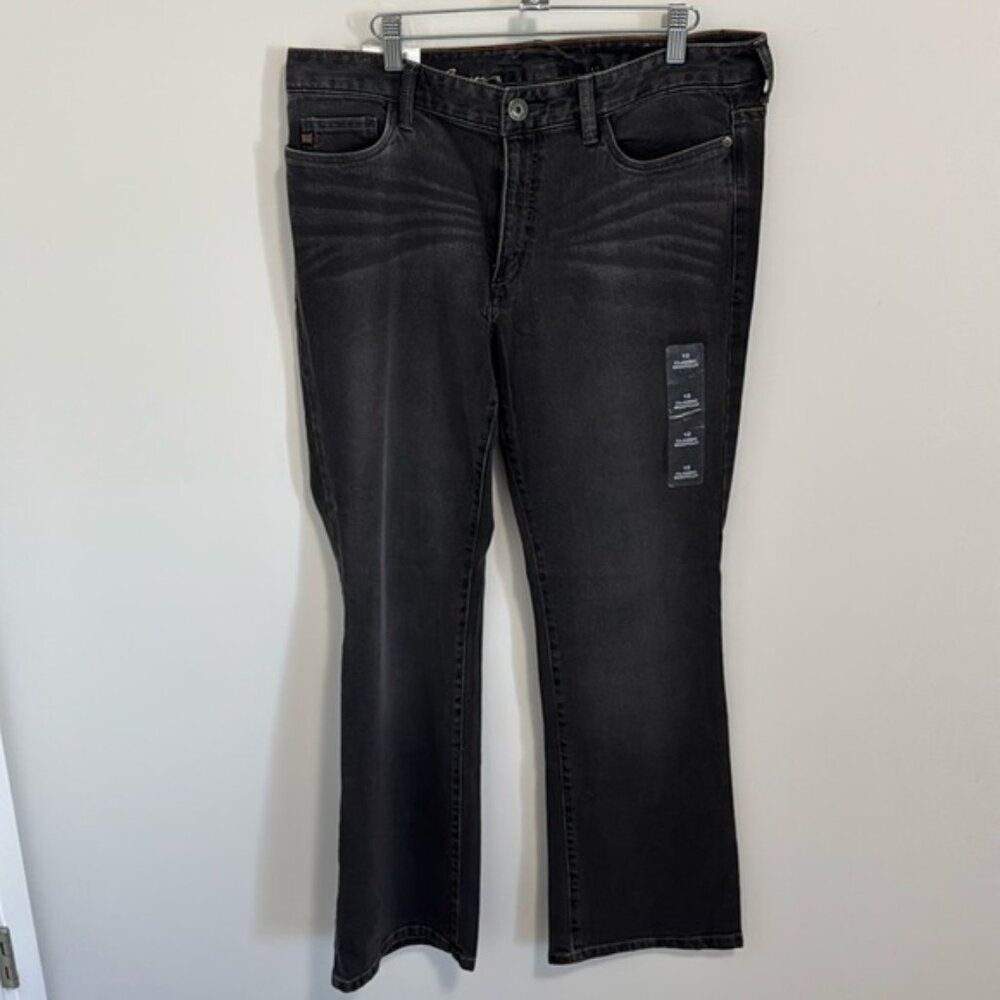 Eddie Bauer Classic Bootcut Charcoal Black Jeans Size 12 Length 32 BNWT